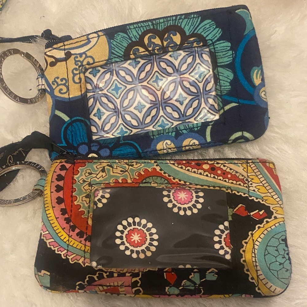 Vera Bradley set of 2 Colorful Patterned zip I’d case